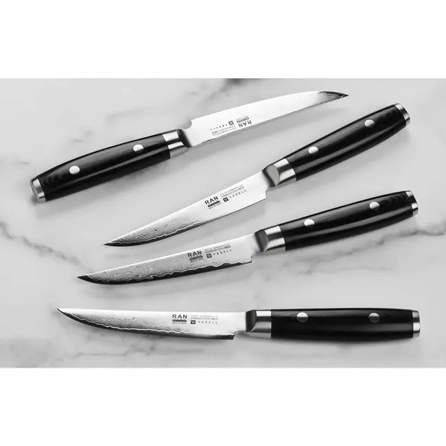 Yaxell Ran Steak Set 4-delig - VG10 Japans Damaststaal