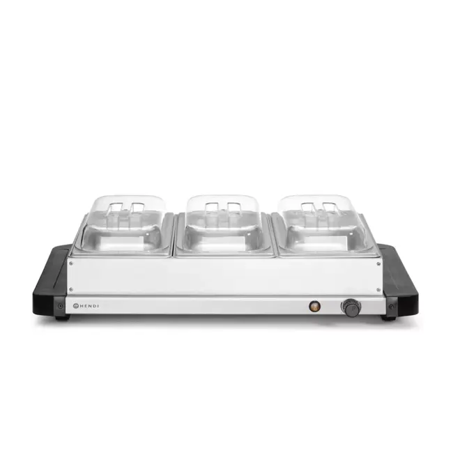 HENDI Voedselverwarmer - roestvrij staal - 3 GN-bakken - 40-75°C - 657x381x161mm