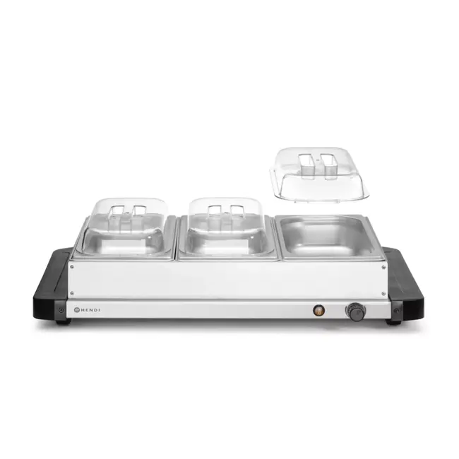 HENDI Voedselverwarmer - roestvrij staal - 3 GN-bakken - 40-75°C - 657x381x161mm