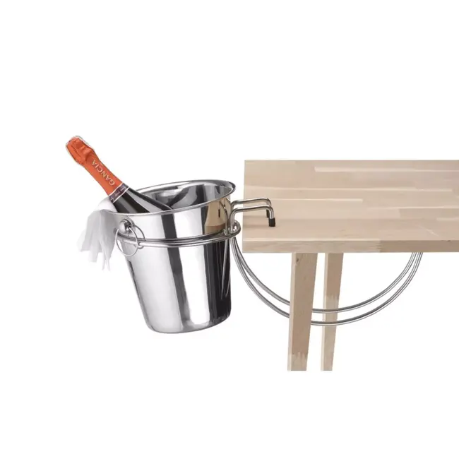 BarUp Wijnkoeler tafelbeugel - roestvast staal - rubber bescherming - ⌀180 mm - verchroomd