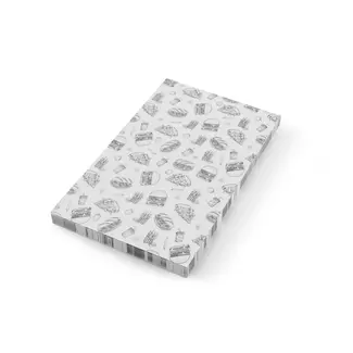 HENDI Vestbestendig papier, HENDI, Illustratie fast-food patroon, 500 st., 250x350mm