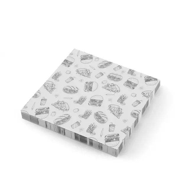 HENDI Vetbestendig papier - fastfood patroon - zwart-wit - 500 stuks - 305x305 mm