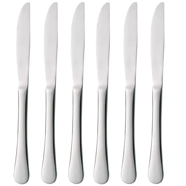 HENDI Tafelmes set - Bestek - Roestvast staal - 230mm - 6 stuks - Grijs