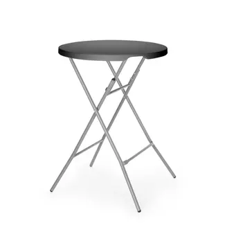 AmerBox Statafel - inklapbaar - HDPE blad - zwart - Ø80xH110 cm