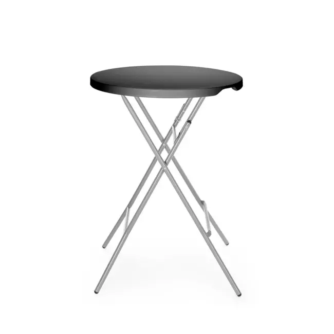 AmerBox Statafel - inklapbaar - HDPE blad - zwart - Ø80xH110 cm