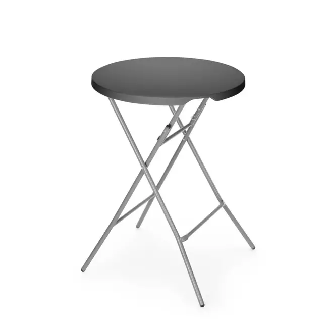 AmerBox Statafel - inklapbaar - HDPE blad - zwart - Ø80xH110 cm