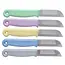 Solingen Schilmesje – RVS Glad – 16 cm met Blade Cover – Pastelkleuren Mix – 5 Stuks