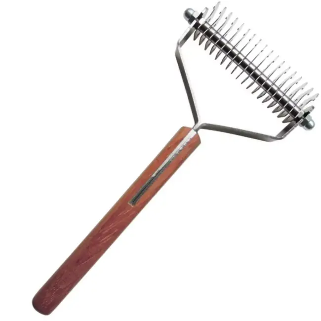 Mars Coat-King Uitdunkam voor Dierenvachten – Extra Fijn 1,5 mm – 16 Messen – FSC Hout