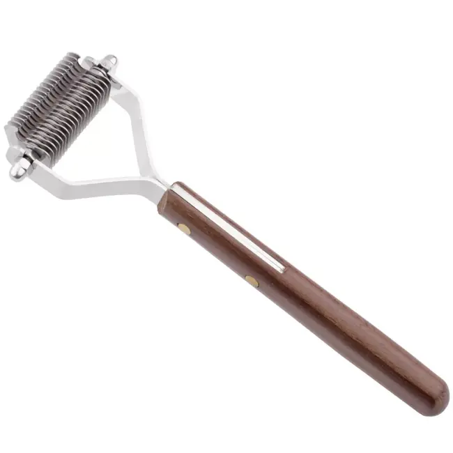 Mars Coat-King Uitdunkam voor Dieren – Extra Fijn 1,5mm – 20 Messen – FSC Houten Handvat