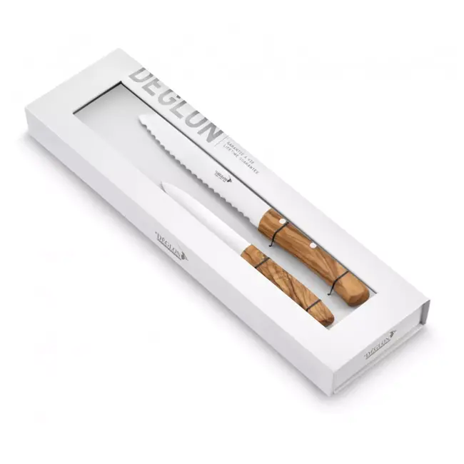 Déglon Taïga Messenset – Steak & Broodmes – Olijfhouten Handvat