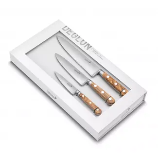 Déglon SABATIER DEG® OLIVIER – 3 Gesmede Messen met Olijfhout Handvat