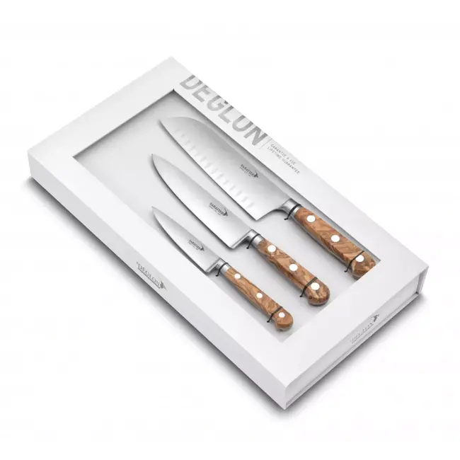 Déglon SABATIER DEG® OLIVIER – 3-delige Set – Olijfhout & Gesmeed