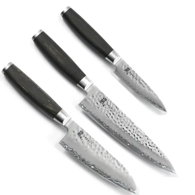 Yaxell Taishi – 3-delige Messenset – Koksmes 20 cm, Santoku 12,5 cm & Schilmes 10 cm – VG-10 – Tsuchime Afwerking