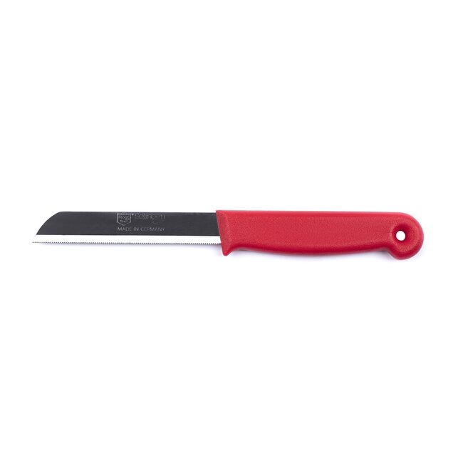 Solingen Kartelmes – Tomatenmes met Kartel – RVS – 18,5 cm met Blade Cover – Rood – 6 stuks