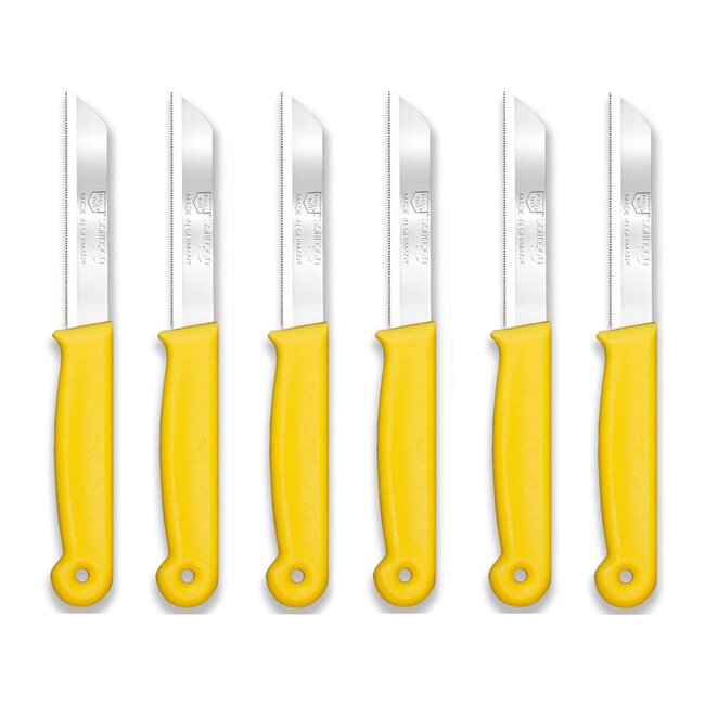 Solingen Kartelmes – Tomatenmes met Kartel – RVS – 18,5 cm met Blade Cover – Geel – 6 stuks