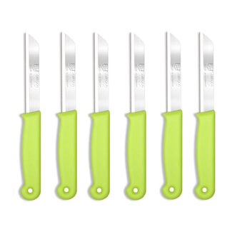 Solingen Kartelmes – Tomatenmes met Kartel – RVS – 18,5 cm met Blade Cover – Groen – 6 stuks