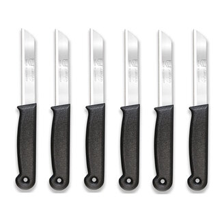 Solingen Kartelmes – Tomatenmes met Kartel – RVS – 18,5 cm met Blade Cover – Zwart – 6 stuks Solingen Kartelmes – Tomatenmes met Kartel – RVS – 18,5 cm met Blade Cover – Zwart – 6 stuks