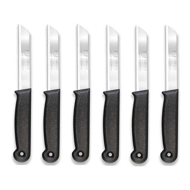 Solingen Kartelmes – Tomatenmes met Kartel – RVS – 18,5 cm met Blade Cover – Zwart – 6 stuks