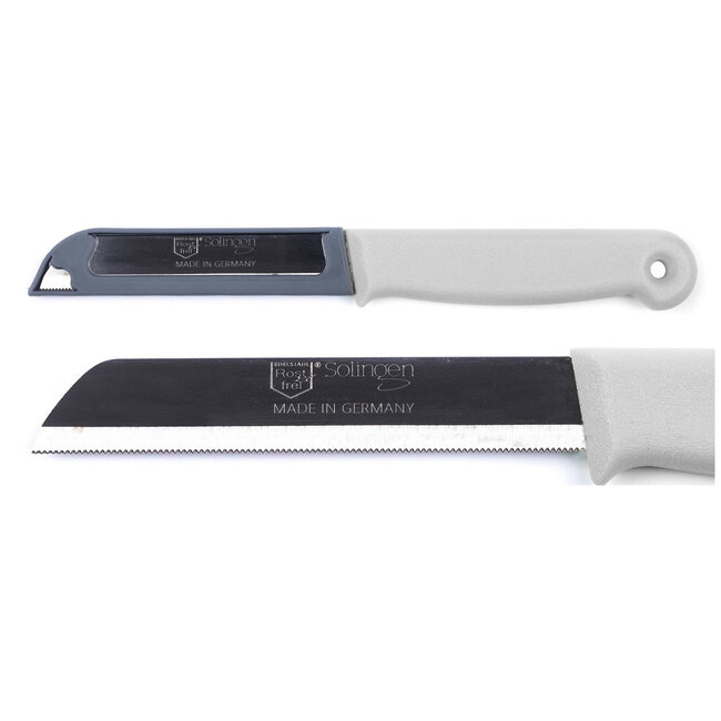 Solingen Kartelmes – Tomatenmes met Kartel – RVS – 18,5 cm met Blade Cover – Bruin – 10 stuks