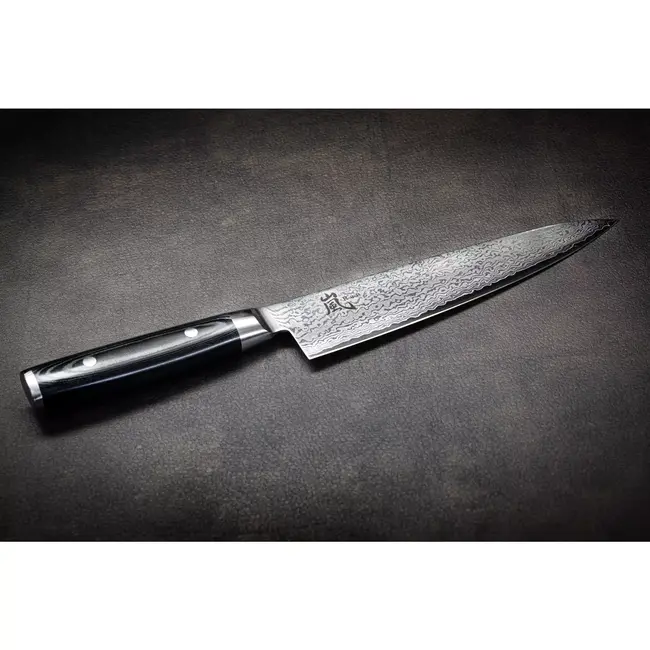 Yaxell Ran Koksmes 20 cm – 69 Lagen Damaststaal – VG10 Staal – 61 HRC – Canvas-Micarta Heft