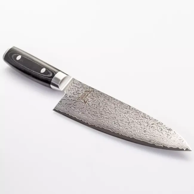 Yaxell Ran Koksmes 20 cm – 69 Lagen Damaststaal – VG10 Staal – 61 HRC – Canvas-Micarta Heft