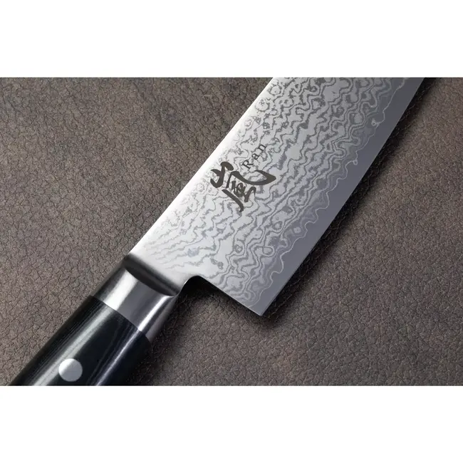 Yaxell Ran Santoku Koksmes 16,5 cm – 69 Lagen Damaststaal – VG10 Staal – 61 HRC – Canvas-Micarta Heft