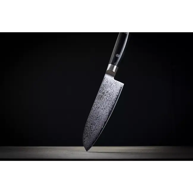 Yaxell Ran Santoku Koksmes 16,5 cm – 69 Lagen Damaststaal – VG10 Staal – 61 HRC – Canvas-Micarta Heft