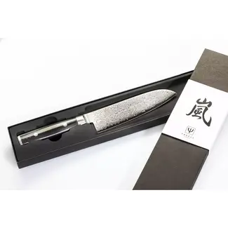Yaxell Ran Santoku Koksmes 16,5 cm – 69 Lagen Damaststaal – VG10 Staal – 61 HRC – Canvas-Micarta Heft
