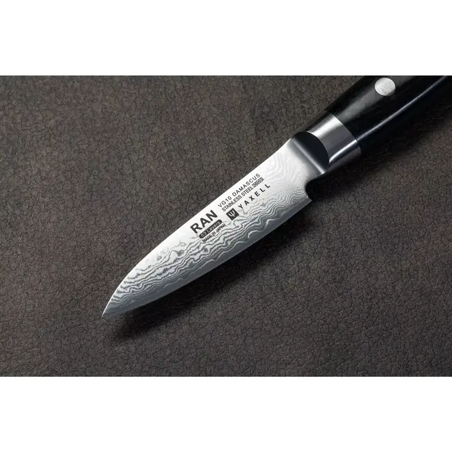 Yaxell Ran Schilmes 8 cm – 69 Lagen Damaststaal – VG10 Staal – 61 HRC – Canvas-Micarta Heft