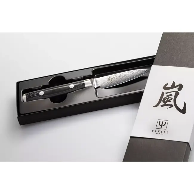 Yaxell Ran Schilmes 8 cm – 69 Lagen Damaststaal – VG10 Staal – 61 HRC – Canvas-Micarta Heft