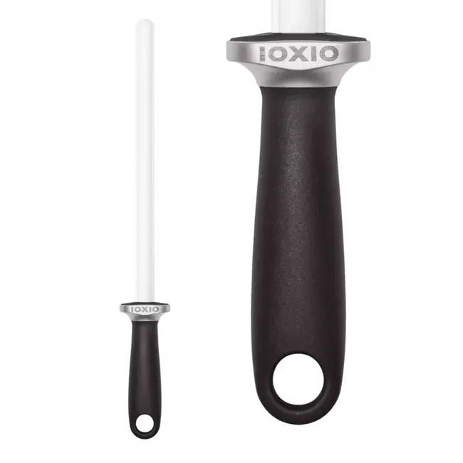 IOXIO Keramische ovale slijpstaaf wit met zwart handvat - korrel F1000/J3000