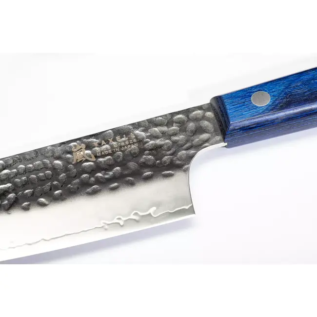 Yaxell BLUE BREEZE Santokumes – 16,5 cm – MOVAX Staal – Blauw Pakkahout – Japans Mes