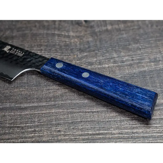 Yaxell BLUE BREEZE Santokumes – 16,5 cm – MOVAX Staal – Blauw Pakkahout – Japans Mes