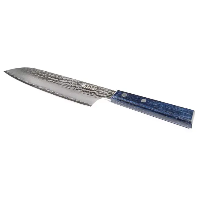 Yaxell BLUE BREEZE Santokumes – 16,5 cm – MOVAX Staal – Blauw Pakkahout – Japans Mes