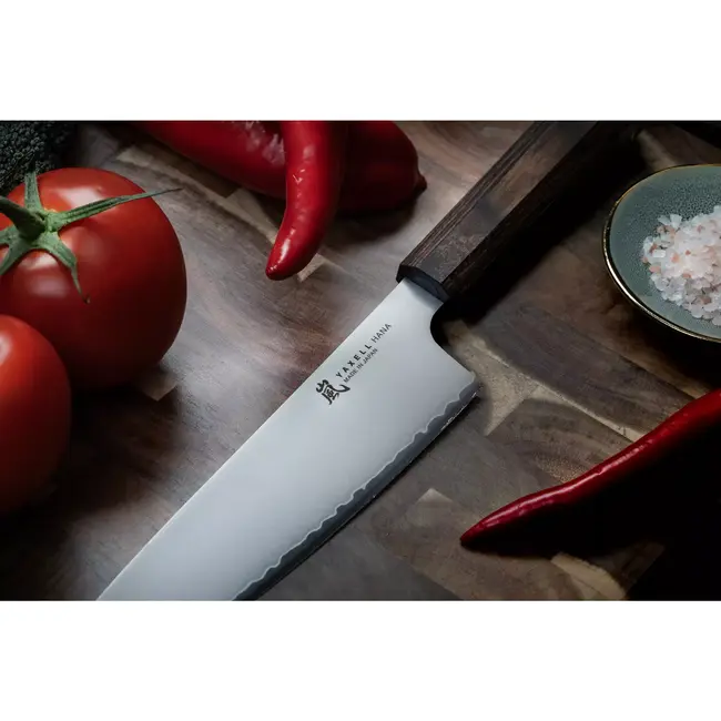 Yaxell Hana Koksmes 20 cm – 3 Lagen Damaststaal – Movax Staal – Pakka Wood Heft