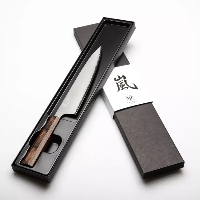 Yaxell Hana Koksmes 20 cm – 3 Lagen Damaststaal – Movax Staal – Pakka Wood Heft