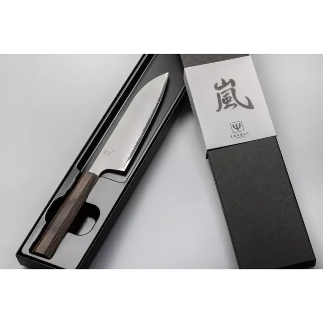 Yaxell Hana Santokumes 16,5 cm – 3 Lagen Damaststaal – Movax Staal – Pakka Wood Heft