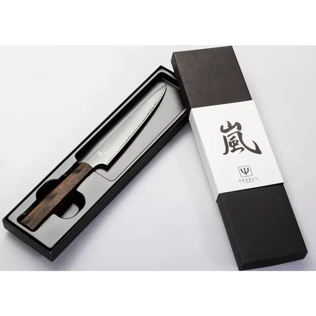 Yaxell Hana Vleesmes 15 cm – 3 Lagen Damaststaal – Movax Staal – Pakka Wood Heft