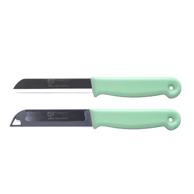 Solingen Schilmesje – RVS Glad – 18,5 cm met Blade Cover – Pastelkleuren Mix  – 10 stuks