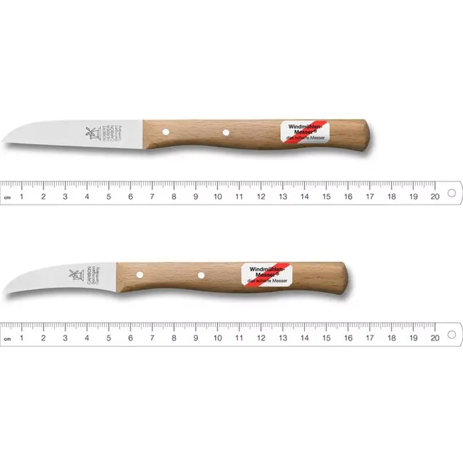 Robert Herder Set Schilmessen – Molenmes Carbonstaal – 8,5 cm – Gebogen Vogelsnavel – 6 cm – Niet Roestvrij – Duurzaam FSC Roodbeuken Heft