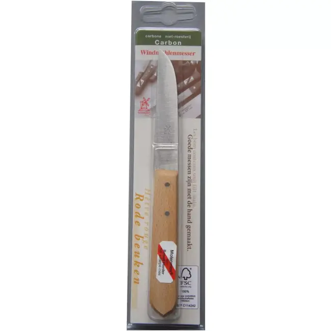 Robert Herder Molenmes – Schilmesje – Recht Lemmet 85 mm – Carbonstaal – Lang Heft – Beukenhout – 3 Stuks