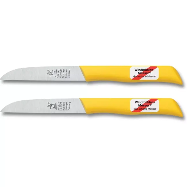 Robert Herder Molenmes – Schilmesje – Klassiker 1966 – Recht Lemmet 85 mm – RVS – Kunststof Heft – Geel – 4 stuks