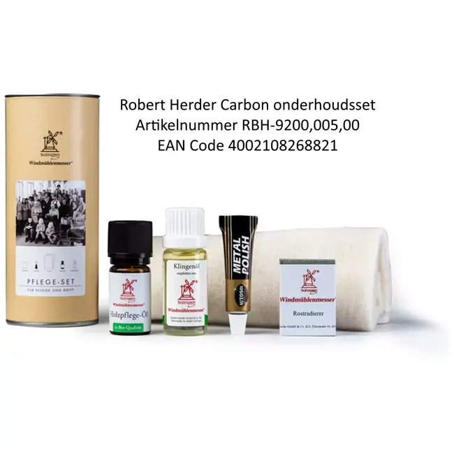 Robert Herder Molenmes – Schilmesje – Carbonstaal – Recht – Lemmet 104 mm – Heft Beukenhout