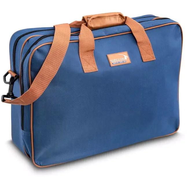 Déglon Stijlvolle messenkoffer met blauwe tas – Duurzaam en veelzijdig – 46,5 cm – Grijs en blauw