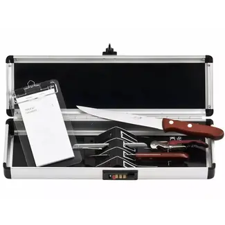 Déglon Kleine aluminium koffer – robuust, lichtgewicht, met plateau – 42,5x13x6,5 cm – zwart/aluminium – 700 g