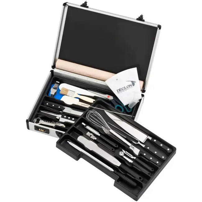 Déglon Grote keuken koffer – aluminium en ABS – 2 thermoplastische plateaus – robuust en lichtgewicht