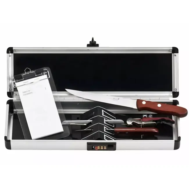 Déglon Kleine aluminium koffer – 6-delig – met plateau – robuust en lichtgewicht – 42,5 cm – zwart/aluminium