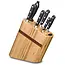Déglon Compact messenblok – Bamboe en walnoot – 5 messen + aanzetstaal – Stijlvol en duurzaam ontwerp