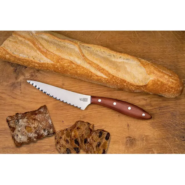 Robert Herder Broodmes – Fromago Pano – RVS – Convex Golf – Lemmet 13 cm – Heft Pruimenhout