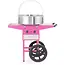 HENDI suikerspinmachine op verrijdbare wagen - koolstofstaal en roestvast staal - 948x520x(H)914 mm - pastelroze - voor suikerspin op festivals en evenementen